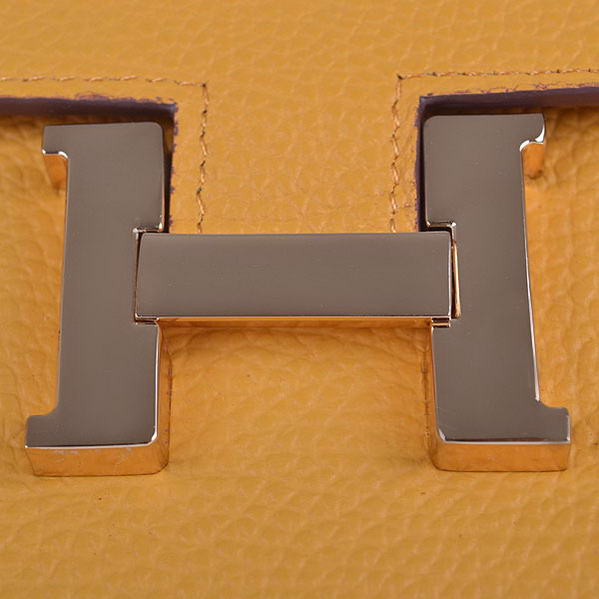 Cheap Fake Hermes Constance Long Wallets Yellow Calfskin Leather Gold - Click Image to Close
